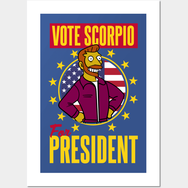 Vote Scorpio for President Globex Corporation Wall Art by Meta Cortex